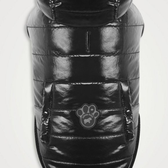 Canada Pooch Shiny Puffer Black Vest - Size 10 - Picture 3 of 4